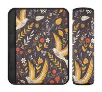 Flower Bird Traditional Mexican Folk Art Motifs Style 2 pcs seat Belt Covers for Adults Protects Your Neck and Shoulders for Airplane Protector para cinturón de carro