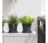 vidaXL Round Flower Pot 24 pcs Black Ã 15 x 12 cm Plastic