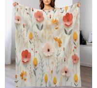 Flower Blanket Anti Pilling Fleece Throw Blankets for Sofa Bed 3D Throws Soft Four Seasons Living Room Travel Outdoor 100×130cm