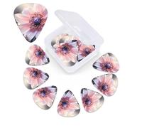 Flower Blossom Guitar Picks 12 Pack 3 Different Thickness Celluloid Guitar Plectrums with Guitar Pick Storage Box Personalized Guitar Pick for Acoustic Guitar Picks