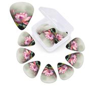 Flower Blossom Guitar Picks 12 Pcs, 3 Different Thickness Celluloid Plectrum for Bass Electric Acoustic Guitars Ukulele Accessories Gift for Men Women (0.46mm, 0.71mm, 0.96mm)