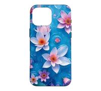 Flower Blossoms Water Blue Pink Art Case for iPhone 16 Pro Max