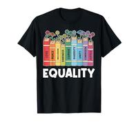 Flower Book Lover Equality Unity Social Justice Human Rights T-Shirt