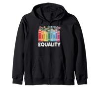 Flower Book Lover Equality Unity Social Justice Human Rights Zip Hoodie