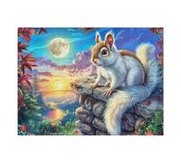 Flower Border Squirrel 500 Piece Complete DIY Jigsaw Puzzle Cute Pets Warm The Heart Collectors Mind Relaxation Educational Decorative Puzzle Gifts for Adults Recycled Cardboard 500 PCS