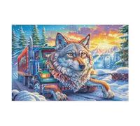 Flower Border Wolf 1000 Piece Jigsaw Puzzle Pack Cute Pets Warm The Heart Teens Beginners Cognitive Development Puzzle Fans Group Play High-grade Rigid Cardboard 1000 PCS
