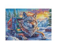 Flower Border Wolf 300-piece Jigsaw Puzzle Set Cute Pets Warm The Heart Family Puzzle Lovers Brain Training Indoor Game Family Game Night Summer Gift Durable Board 300 PCS