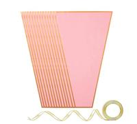 Flower Bouquet Bags, 50 Piece Florist Wrapping Set, Transparent Gift Sleeve System with Ribbon Closure for Elegant Arrangement Packaging Setup, Decorative Floral Carry Holder 11.02x17.72x3.54 inches