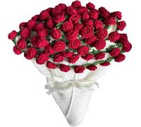 Flower Bouquet Blanket, Finished Rose Bouquet Crochet Blanket Handmade Flowers Blanket Made of Crochet Roses Bouquet Blanket Romantic Gift (Rose, 110 cm)