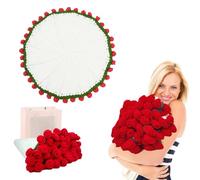 Flower Bouquet Blanket,Rose Crochet Blanket 60cm,Throws for Armchairs,Knitted Throws for Sofas,Romantic Gift for Valentine's Day,Mother's Day,Anniversary,Birthday,Wedding