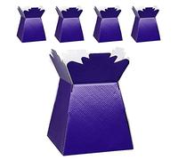 Flower Bouquet Boxes Florist Packaging Gift Craft Box Vase - Holder for Flowers, Bouquets, Plants, Sweets - Decoration for Wedding, Birthday, Anniversary, Floral Arrangement - Pack of 5 - Purple