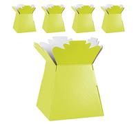 Flower Bouquet Boxes Florist Packaging Gift Craft Box Vase - Holder for Flowers, Bouquets, Plants, Sweets - Decoration for Wedding, Birthday, Anniversary, Floral Arrangement - Pack of 5 - Yellow