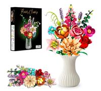 Flower Bouquet Building Kit, 762 Pieces - Everlasting Bouquet with Rose, Lily, Lavender & More, DIY Decoration Set for Living Room, Christmas, Building Blocks for Adults & Children Aged 6 and Above