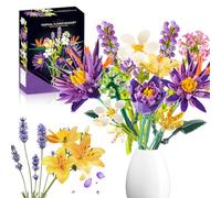 Flower Bouquet Building Set, 13 Artificial Botanical Collection Flowers Building Block Kits, Birds of Paradise Wild Flower Bouquet Plant Collection Home Deco Set, Ideal Gift for Mother and Girlfriend