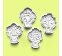 Flower Bouquet Cookie Cutter Set Floral Shape Cookie Cutters for Baking, Mother’s Day, Weddings, Garden Party Favors, Biscuit and Fondant
