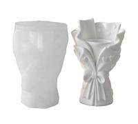 Flower Bouquet Molds - Silicone Flowerpot Moulds, Candle Holder Casting | Resin Crafting Mould Bouquet Shape Romantic Bow Heart Embossing | Casts Vases Candle Holders Pen Containers DIY Home Decor Va