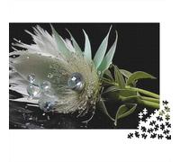 Flower Bouquet with Crystals 1000-Piece Puzzle for Adults, 38x26cm/1000pcs; An At-home Challenge for Leisure Time; Low-dust White Cardboard Pieces