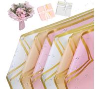 Flower Bouquet Wrapping Paper - 21 Sheets Waterproof mit Gold Edge Flower Wrapping Paper Florist Packaging Papers for Wedding Birthdays Party Decoration,Wrap Fresh Flowers,Gift Wrap