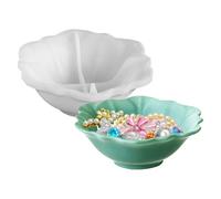 Flower Bowl Resin Mold, Lotus Shape Bowl Silicone Mold, Jewelry Trinket Container Box Candle Holder Concrete Molds for Epoxy Resin Casting, Home Decoration (Small)
