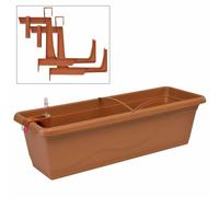 Flower Box 59cm with Box Holder and Water Reservoir Balcony Planter