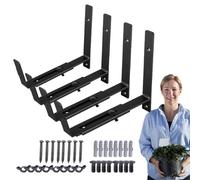 Flower Box Brackets - Adjustable Wall Mount, Plant Holder | Heavy Duty Metal Shelf Bracket, Outdoor Flower Box Bracket, Suitable for Garden , Sturdy Egg