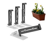Flower Box Brackets - Adjustable Window Sill Mounting Rack, Railing Holder Brackets | Retractable Stainless Steel Hangable No Drill Planter for Balcony Fences Patio Windowsills Garden Outdoor