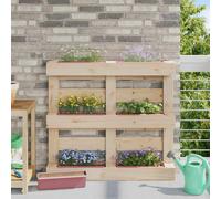 Flower Box Brown 36.5x14x9.5cm Polypropylene Euro Pallet Planter 12pcs EasyCare