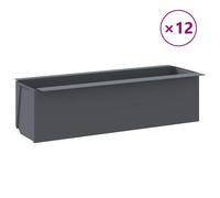 vidaXL 12x Flower Boxes for Euro Pallets Grey PP Raised Bed Patio Planter