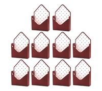 Flower Boxes With Envelope For San, 10 Packs Folding Gift Boxes, Rose Packaging For 13.8 Inch Paper Bouquets, Red Purple Assorted Bordeaux Colors, Pe