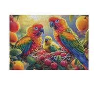 Flower Branch Couple Parrot 300 Piece Jigsaw Puzzle for Adults Magical Cosmic Creatures Solo Leisure Time Challenging Fun No Dust Pieces Great Gift for Puzzle Enthusiasts 300 PCS