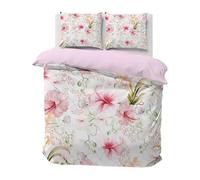 Flower Branch Duvet Cover Sets King Bedding Set, Reversible Botanical Quilt Cover, Butterfly Bed Sets with Zipper Closure and 2 Pillowcases, A-607