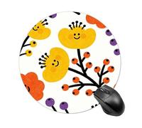 Flower Branch Pattern Cute Mouse Pad Non-Slip Rubber Round Mousepad for Office Home Gaming Laptop Waterproof Travel Circle Mouse Pads for Computer Cute Mouse Mat for Women Men