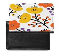 Flower Branch Pattern Cute Passport Holder for Women Men Slim Travel Wallet Travel Document Organizer ID Card Protector Case Holders PU Leather Passport Cover Credit Card Holder