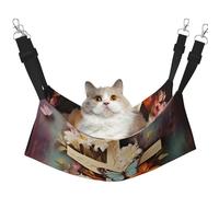 Flower Branches on The Cross Cat Hammock for Cage Hanging Soft Pet Hammock Bed with Adjustable Straps and Metal Hooks Reversible Double Sided Hanging Bed Soft Sleeping Hammock for Cats