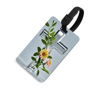 Flower Branches on The Cross Luggage Tag for Suitcases TSA Approved with Name Id Card Suitcase Tags Identifiers Black Strap Clear Window Personalized Baggage Tag for Cruise Airport Travel Essentials