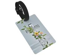 Flower Branches on the Cross Luggage Tags for Suitcases, PVC Suitcase Tag with Secure Strap Suitcase Identifier with Privacy Name Card for Travel Bag Tags Personalized Baggage Tag for Women Men