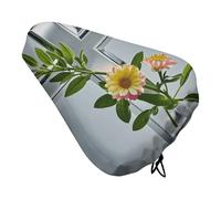 Flower Branches on The Cross Padded Bike Seat Cushion with Drawstring Soft Comfort Waterproof Bicycle Seat Cover, Wide Saddle Protection Covers Protector for Men Women for Exercise Mountain Road Bikes
