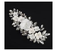Flower Bride Headband Silver Flower Bridal Hair Clip Rhinestone Wedding Accessories for Women Handmade Party Headpiece Crystal Bride Hairpins