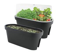 Flower Bridge Mini Greenhouse Planter With Cover | Balcony Veg Herb Grow Outdoor Propagation Railing | Terrace Box Trough Plant Pot