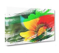 Flower Bright Yellow V2 Canvas Print | Gallery Wrapped 30mm Frame Wall Art | 30x20 inches | Ready to Hang | Modern Floral Picture | Living Room Bedroom Lounge Office