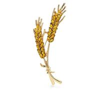 Flower Brooch Beautiful Wheat Designs Brooches Pins Crystal Charming Flowers Plants Casual Party Brooch(Color 3)