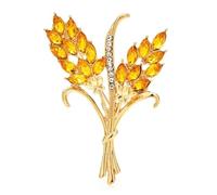 Flower Brooch Beautiful Wheat Designs Brooches Pins Crystal Charming Flowers Plants Casual Party Brooch(Color 7)