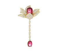 Flower Brooch Elegant Women Classic Pendant Lotus Crystal Brooches Lapel Pins Exquisite Lady Shiny Plant Rhinestone Party Pins Jewellery for Mom Wife, Metal