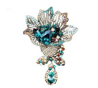 Flower Brooch Elegant Women Men Flower Solid Crystal Shining Brooch Pin Exquisite Pendant Badges Corsages