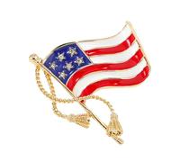 Flower Brooch Flag Brooches Women Rhinestone Crystal 4th of July Patriotic Flag Brooches Pins Veterans Independence Day Accessory Brooch Pins For Clothes (Yellow, 10CM)