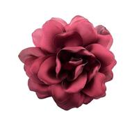 Flower Brooch Pin 12cm Satin Camellia Flower Niche Brooch Lapel Pin For Women Clothes Accessories Pins(Dark Red)