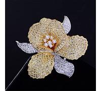 Flower Brooch Pin Vintage Rhinestone Crystal Orchid Pins and Brooches for Women Accessories Jewelry