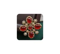 Flower Brooch Pins for Women, Elegant Pearl & Crystal Lapel for Dresses, Bags, Coats, and Sweaters, Versatile Shawl Clip Rhinestone Floral Design Brooches & Pins for Women, M, Alloy Steel, cubic