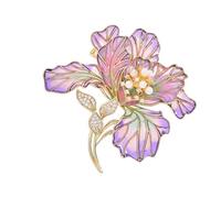 Flower Brooches Alloy Strust High End Pen Accessory with Fading Resistant and Pearl Decoration Enamel Peony Brooch, one size, As described