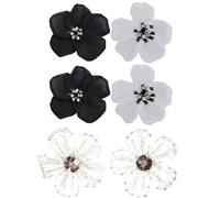 Flower Brooches Pins with Metal Buckle Fashion Removable Clothing Brooch Pearl Clothing Applique Sequin Flower Applique Lace Embroidered Patch DIY Clothing Decor Accessories
